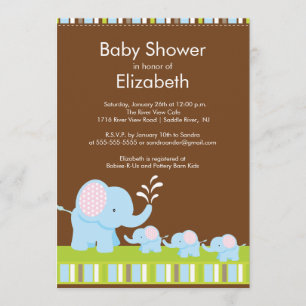 Invitación Chica del muchacho de Baby Shower de los tríos de