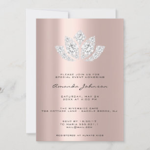 Invitación Chica del niño Rosa de goteo de oro de LotusGlitte