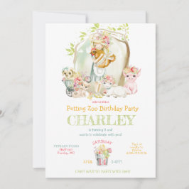 Invitación Chica del país Petting Zoo Birthday Party