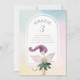 Invitación Chica del partido de cumpleaños Boho Arch Fairy Ra
