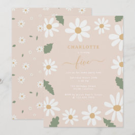 Invitación Chica del partido de cumpleaños de la flor cute Da