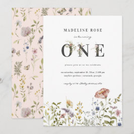 Invitación Chica del tema de las flores silvestres