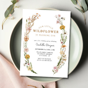 Invitación Chica del tema de las flores silvestres