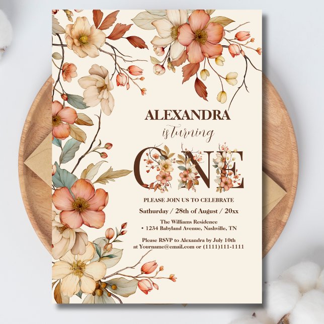 Invitación Chica del tema de las flores silvestres (Subido por el creador)