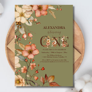 Invitación Chica del tema de las flores silvestres