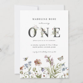 Invitación Chica del tema de las flores silvestres