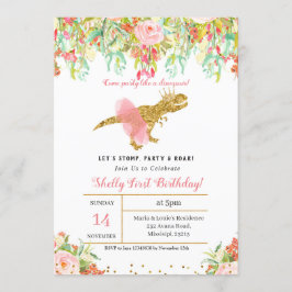 INVITACIÓN CHICA DINOSAUR 1º CUMPLEAÑOS