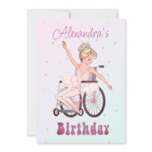 Chica discapacitada Ballerina Cumpleaños Rosa