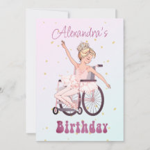 Chica discapacitada Ballerina Cumpleaños Rosa