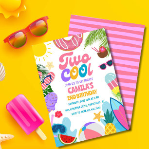 Invitación Chica dos Guay Pool Fiesta Beach 2º cumpleaños