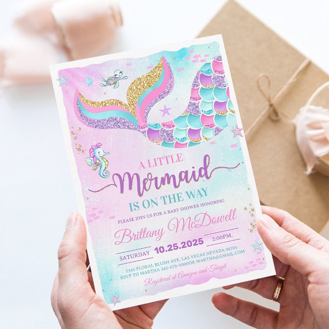 Invitación Chica ducha bajo la sirena marina Baby Shower (Subido por el creador)