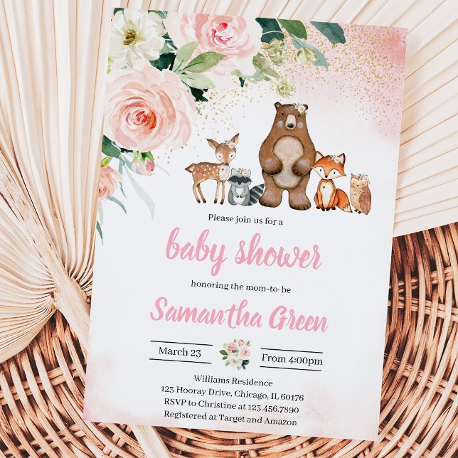 Invitación Chica Ducha de Bebé Bosque (Subido por el creador)