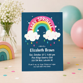 Invitación Chica Ducha de Bebé con Lluvia de Colores