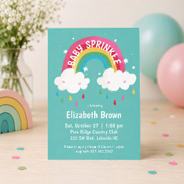 Invitación Chica Ducha de Bebé con Lluvia de Colores