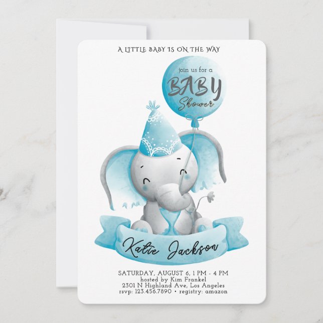 Invitación Chica Ducha de Bebé con Presupuesto (Anverso)