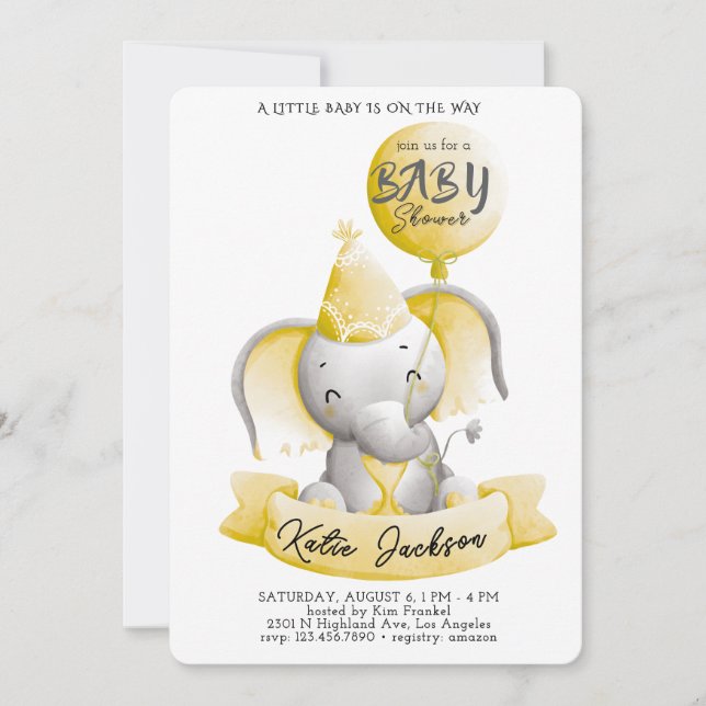 Invitación Chica Ducha de Bebé con Presupuesto (Anverso)