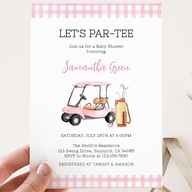Invitación Chica ducha de bebé de golf (Subido por el creador)