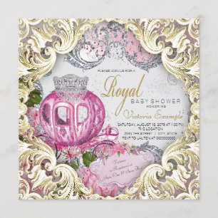 Invitación Chica Ducha de Bebé de Princesa Real Elegante