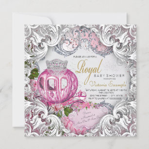 Invitación Chica Ducha de Bebé de Princesa Real Elegante