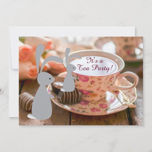 Invitación Chica dulce Bunny Tea Fiesta Baby Shower Invitació (Anverso)