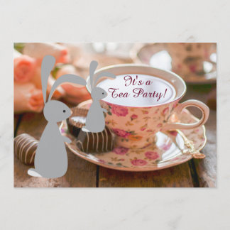 Invitación Chica dulce Bunny Tea Fiesta Baby Shower Invitació