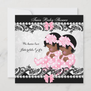 Invitación Chica Dupla Americana Africana Fiesta de Cumpleaño