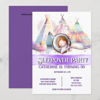 Invitación Chica durmiente glamuroso tepe dormido