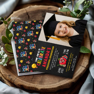 Invitación Chica editable del partido de graduación preescola