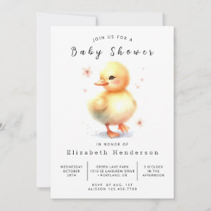 Invitación Chica Editable Duck Baby Shower