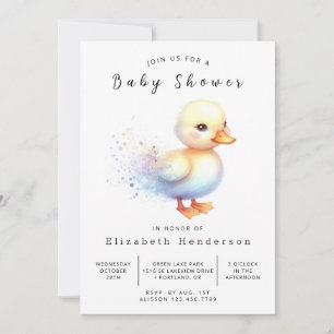 Invitación Chica Editable Duck Baby Shower