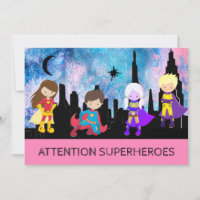 *~* Chica educada SUPERHEROS Niños Fiesta de cumpl