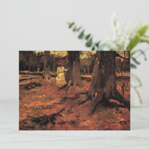 Invitación Chica en blanco en los bosques por Vincent van Gog