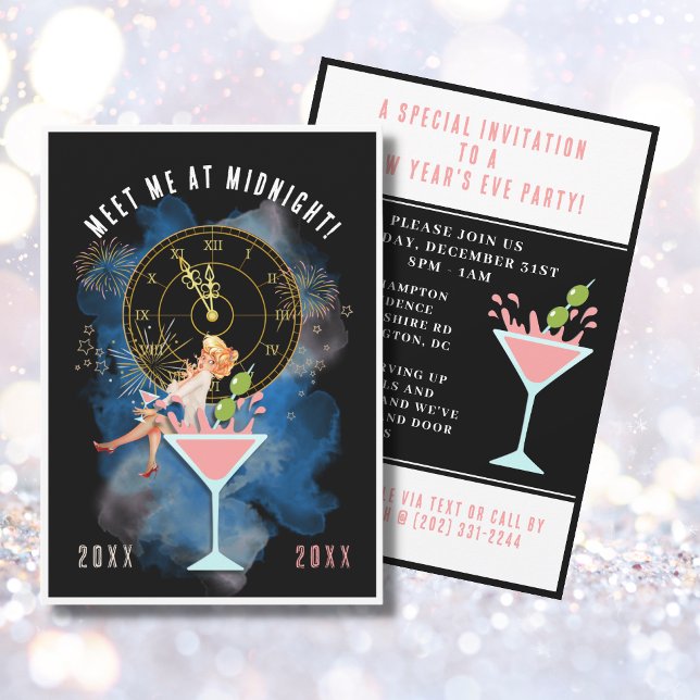 Invitación Chica en Fiesta de Nochevieja de Cristal Martini (Subido por el creador)