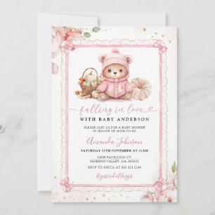 Invitación Chica enamorada de calabaza rosa Baby Shower