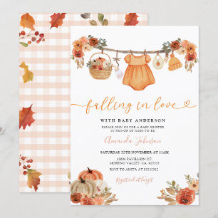 Invitación Chica Enamorado Ropa Baby Shower