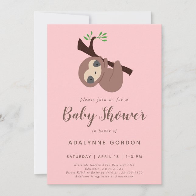 Invitación Chica eslovaco de Baby Shower (Anverso)