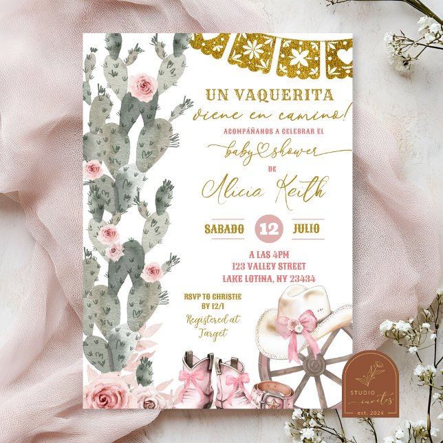 Invitación Chica española Dusty Pink (Subido por el creador)