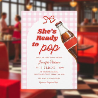 Invitación Chica está lista para hacer pop soda Baby Shower