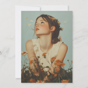 Invitación Chica etéreo en flores silvestres