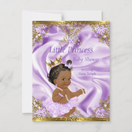 Invitación Chica étnico de la princesa de oro de Lavender Bab