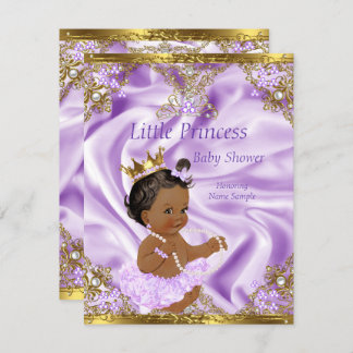 Invitación Chica étnico de la princesa de oro de Lavender Bab