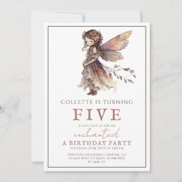 Invitación Chica Fairy 5ª fiesta de cumpleaños