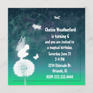 Invitación Chica Fantasy Fiesta de cumpleaños