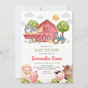 Invitación Chica Farm Baby Shower