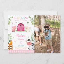 Invitación Chica Farm Birthday Photo