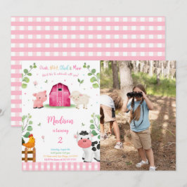 Invitación Chica Farm Birthday Photo