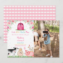Invitación Chica Farm Birthday Photo