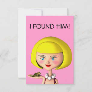 Invitación Chica feliz con príncipe de rana