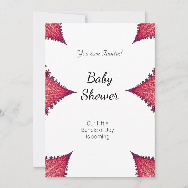 Invitación Chica Fiesta Baby Shower Blanco rosado (Anverso)