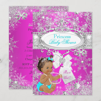 Invitación Chica Fiesta de Bebé Princesa Rosa Fuerte Acuático